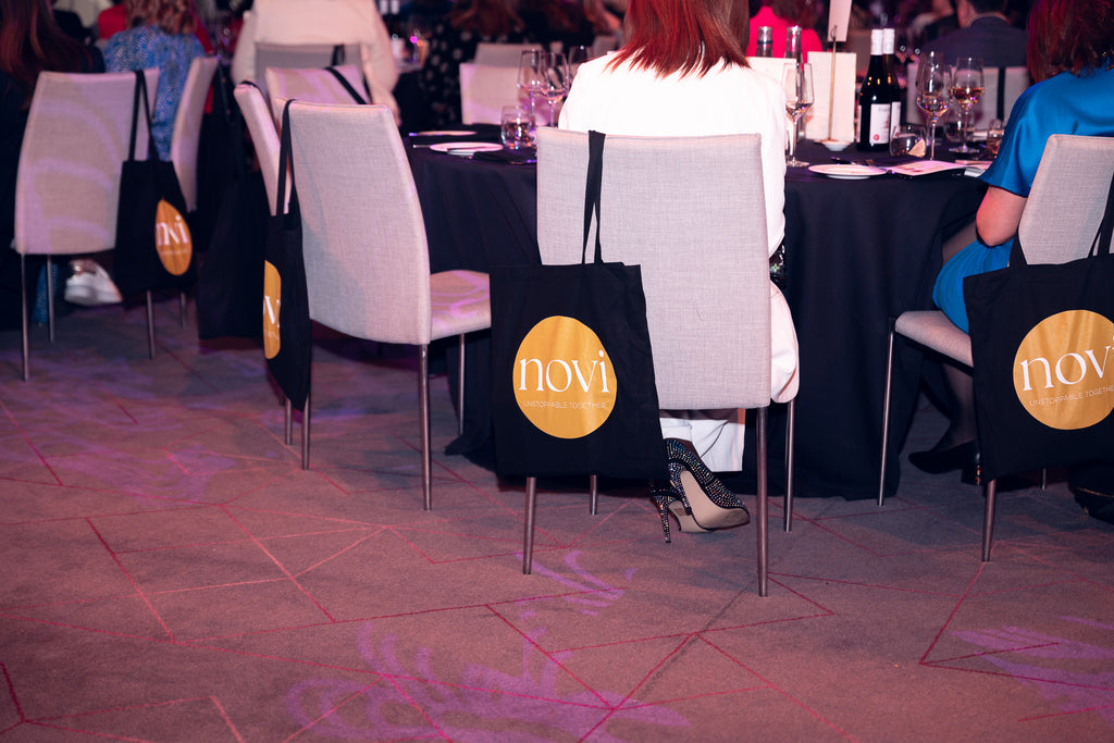 Black Tote Bag With Gold Text